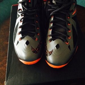 LeBron 10 gray and orange