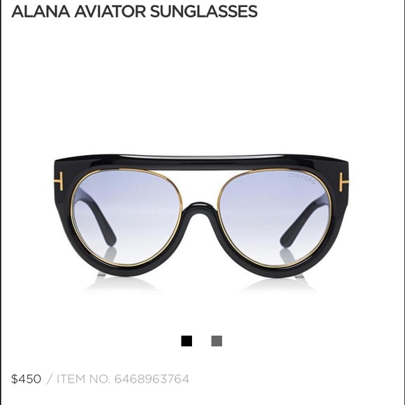 Tom Ford Alana Aviator black sunglasses
