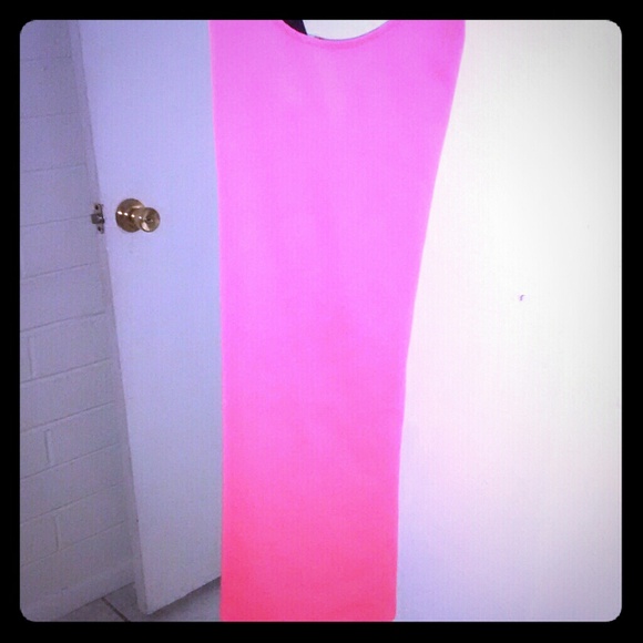 Las Vegas style hot pink cross back dress