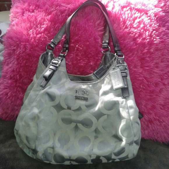 Authentic Silver Coach Bag