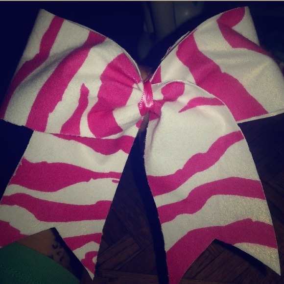 Zebra cheer hair bow
