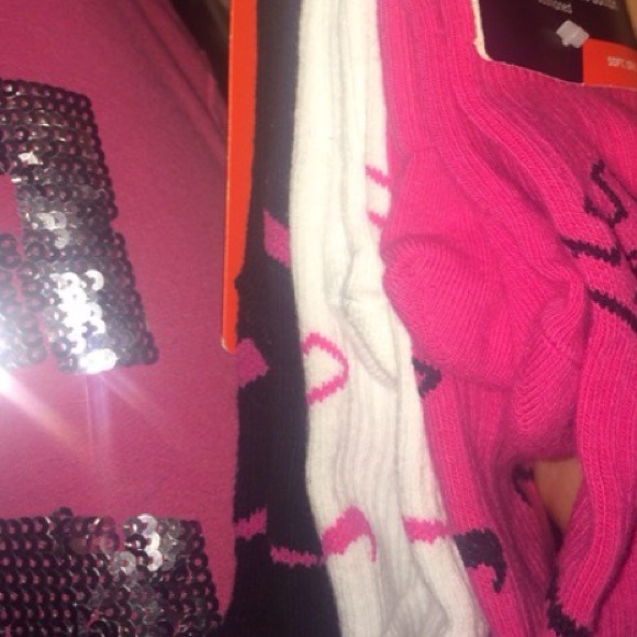 Youth Pink/Black/White nike socks