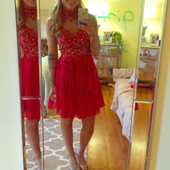 Red Prom/Semiformal dress with beautiful back