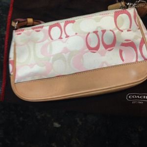 Authentic Coach Pink & White bag