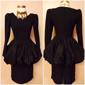 Black Vintage Peplum dress.