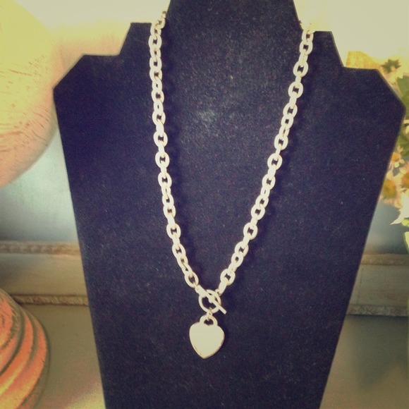 Tiffany Silver necklace heart toggle