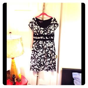 Donna Rico Blk/Wht Printed Dress