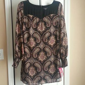 Brand new paisley long sleeve dress