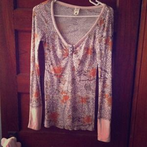 Free People Henley Thermal Top