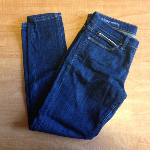 Dark denim skinny ankle jeans