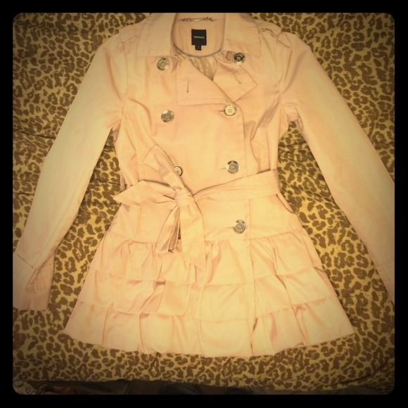 Express ruffled bottom peacoat