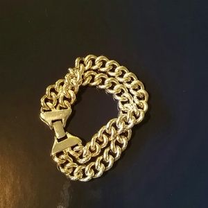 Monet Silver Double Chain Bracelet