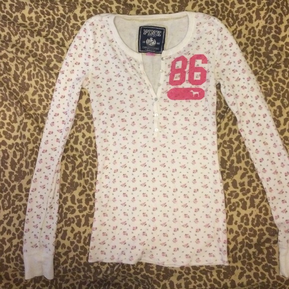 Victoria secret pink flower/bling long sleeve