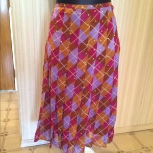 Catherine Malandrino Silk Knife Pleat Skirt NWOT