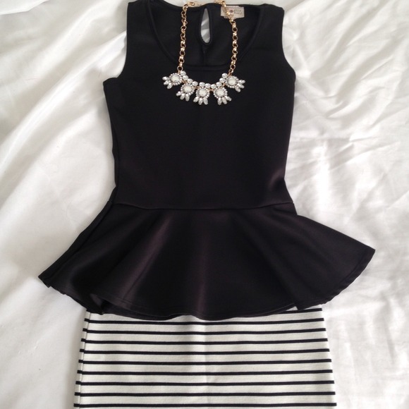 Black Peplum Top