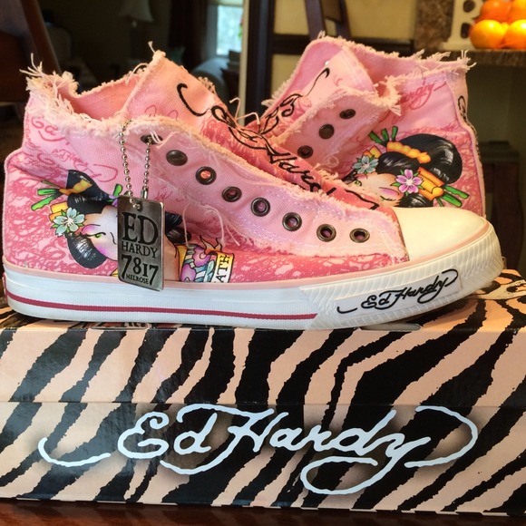 Ed Hardy high top sneakers