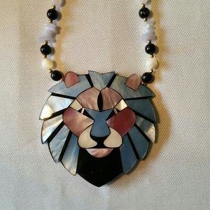Lee Sands Lion Head Necklace