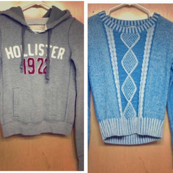 Hollister sweatshirt/blue sweater bundle