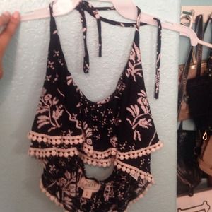 LA Hearts Halter Crop top