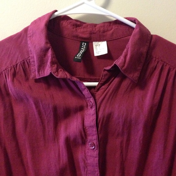 Burgundy high lo button up from H&M