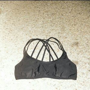 Black sporty bathing suit top