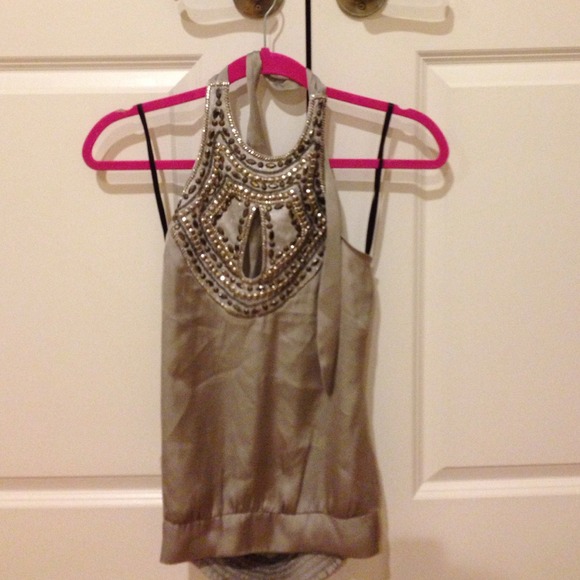 Silver bebe halter top