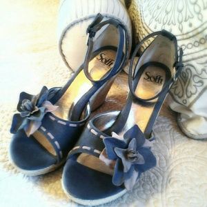 Ankle strap wedge sandals by Sofft