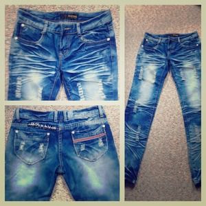 HAMFC Korea Design Distressed Jeans