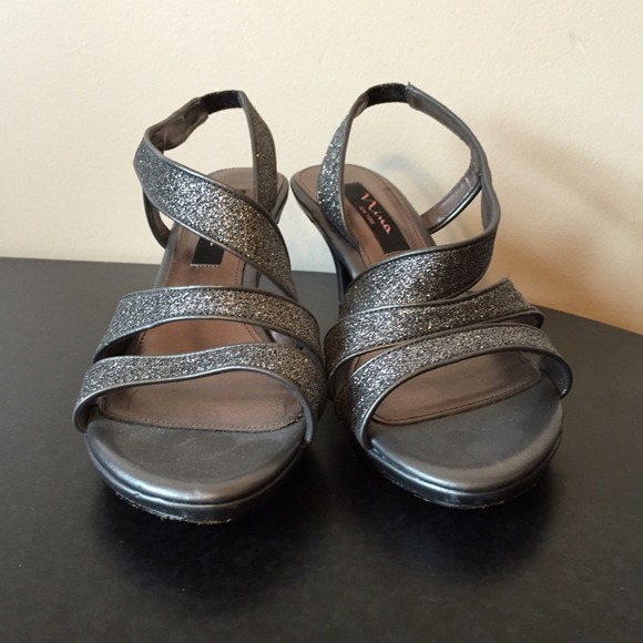 Strappy silver sandals