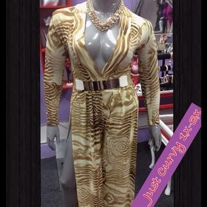 Sexy side splits jumpsuit . Plus size