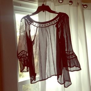 Bell sleeved sheer cardigan