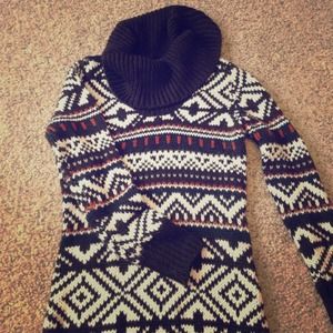 Aztec Print Sweater-Dress