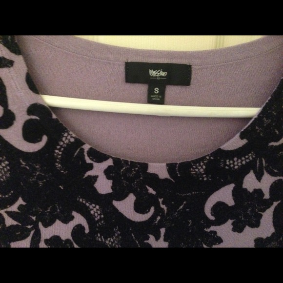 Purple Damask Printed Sweater - Picture 2 of 3