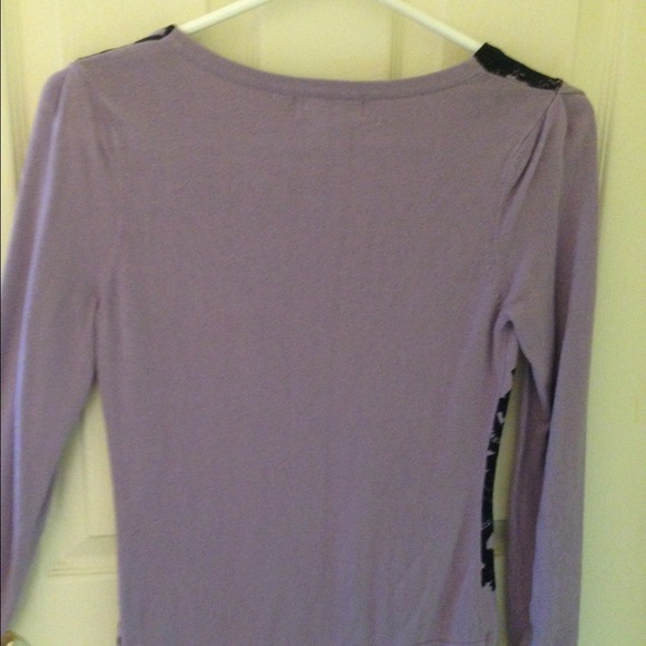 Purple Damask Printed Sweater - Picture 3 of 3