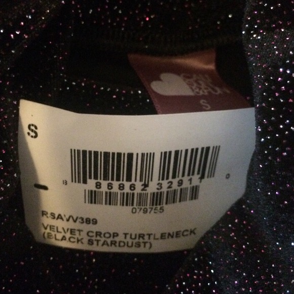 American Apparel Stardust Velvet Crop Turtleneck - Picture 3 of 4