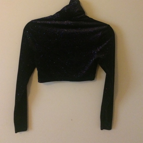 American Apparel Stardust Velvet Crop Turtleneck - Picture 4 of 4