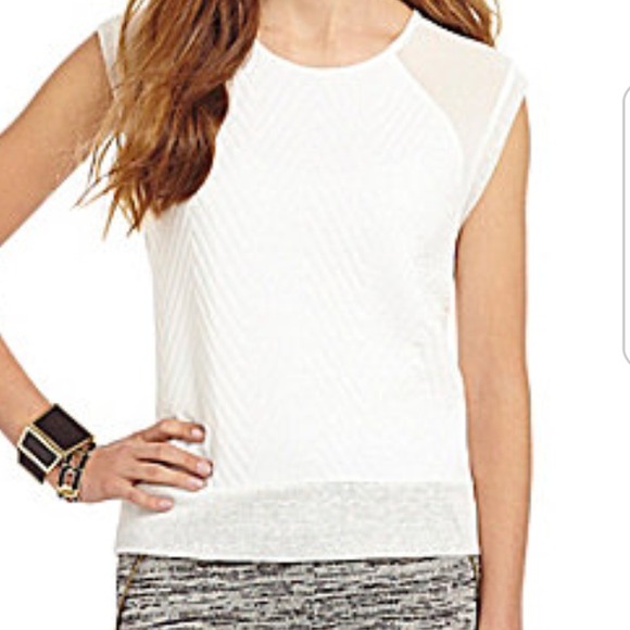 GB knit textured chevron-print top