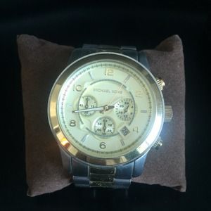Micheal Kors large runway two tone watch