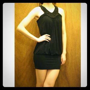 Beaded Racer Back Party Dress LBD