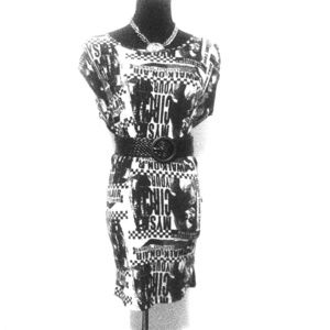 Friday Sale Newspaper print tunic dress - M/L