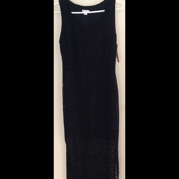 crochet-maxi dress black
