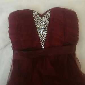 Maroon high low dress!