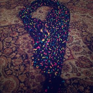 Neon Knit Black Betsey Johnson Infinity Scarf