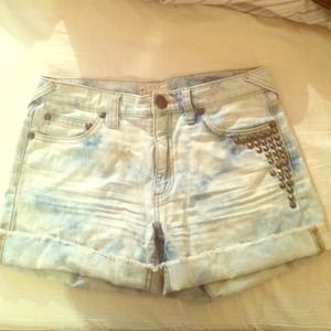 Free People acid wash studded shorts