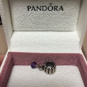 Pandora amethyst birthday dangle charm