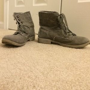 Grey Roxy combat boots