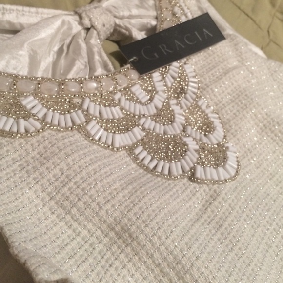 Gracia Ivory dress with Beading NWT!