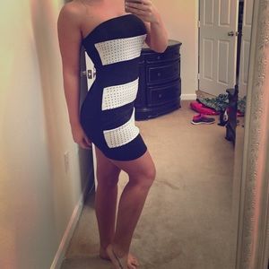 Black & white tube dress