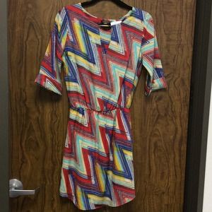 Multi color chevron dress