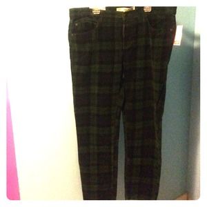 Green and Black checkered Skinny Jeans